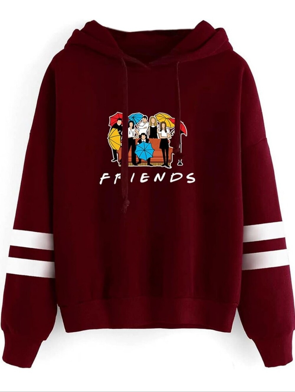 👉*NWT* FRIENDS TV SHOW UMBRELLA COUCH GRAPHIC HOODIE SWEATSHIRT ~SIZE: L